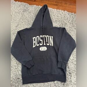 Navy Brandy Melville Boston Hoodie